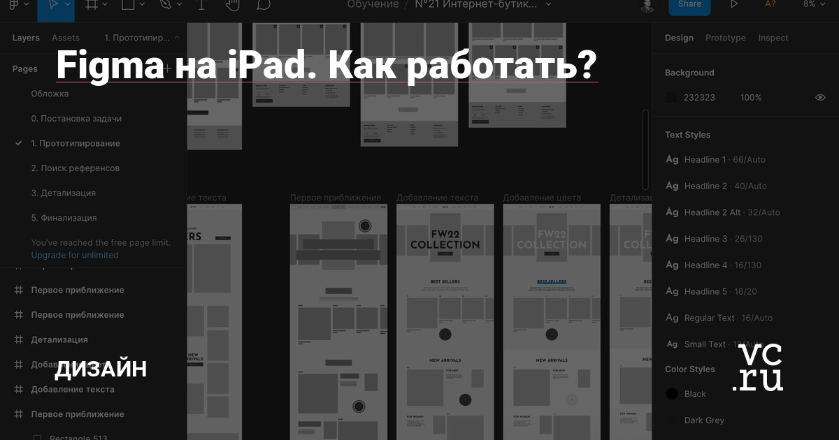 Figma на iPad. Как работать? — Дизайн на vc.ru